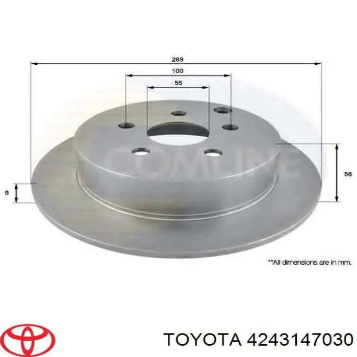 Disco de freno trasero Toyota Prius NHW20