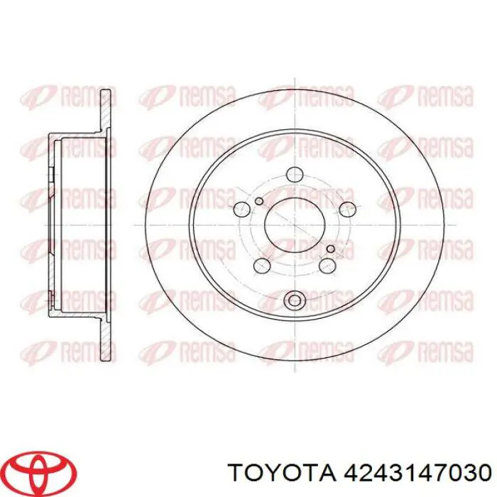 Disco de freno trasero Toyota Prius NHW20