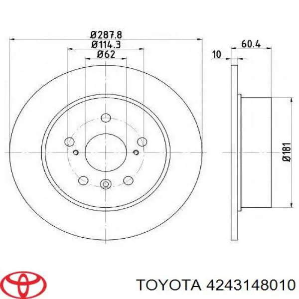 4243148010 Toyota disco de freno trasero