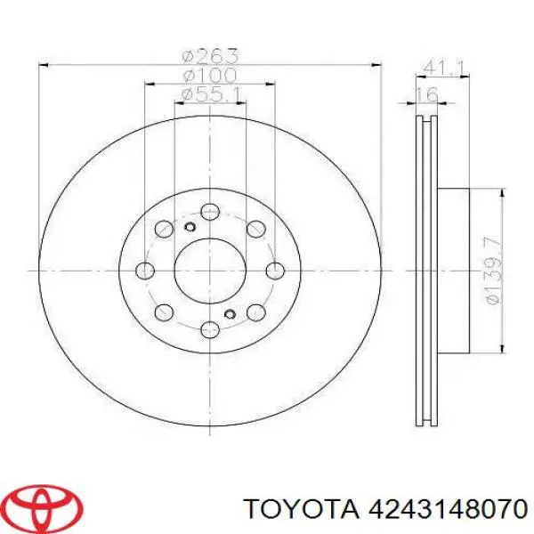 Comprar 4243148070 Toyota Disco de freno trasero