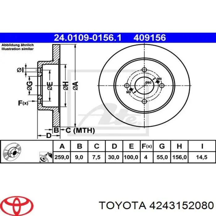 Disco de freno trasero 94VB3A719AB Ford