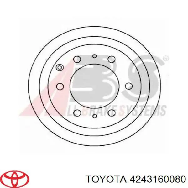 4243160080 Toyota disco de freno trasero