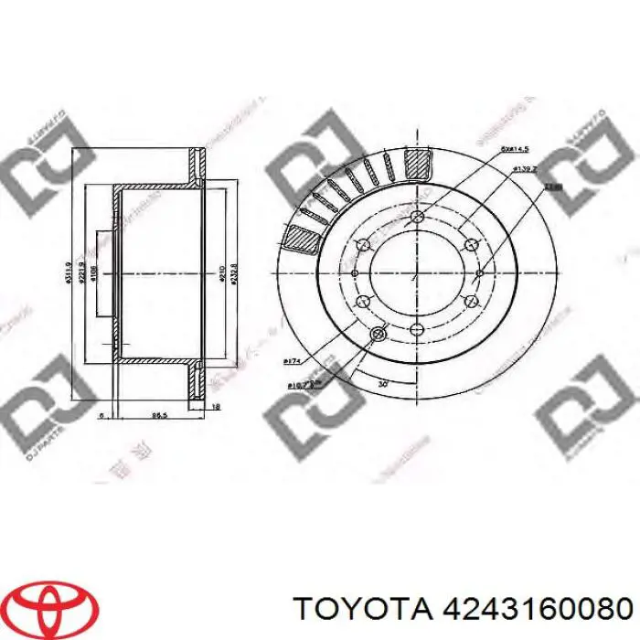 Comprar 4243160080 Toyota Disco de freno trasero
