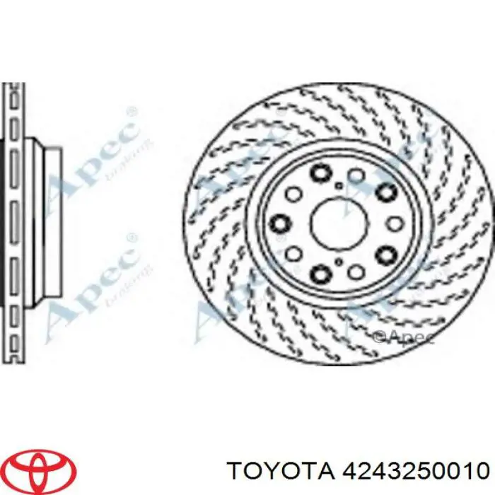 4243250010 Toyota disco de freno trasero