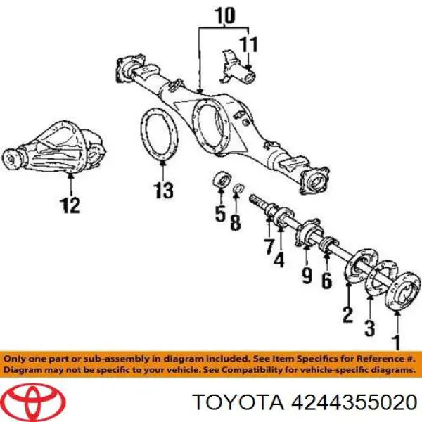 Comprar 4244355020 Toyota Junta de brida del eje trasero