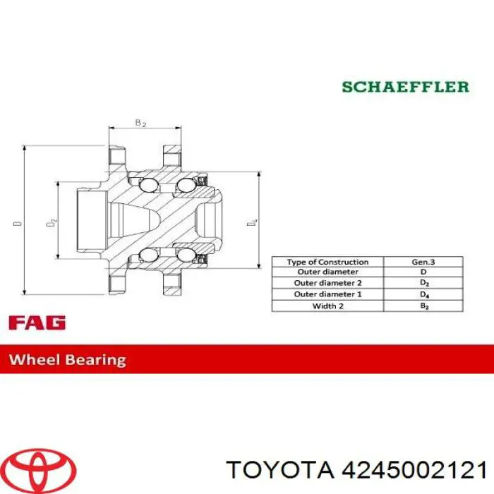 Comprar 4245002121 Toyota Cubo de rueda, Eje trasero