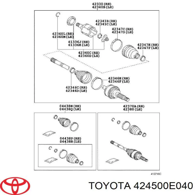 Comprar 424500E040 Toyota Cubo de rueda trasero derecho
