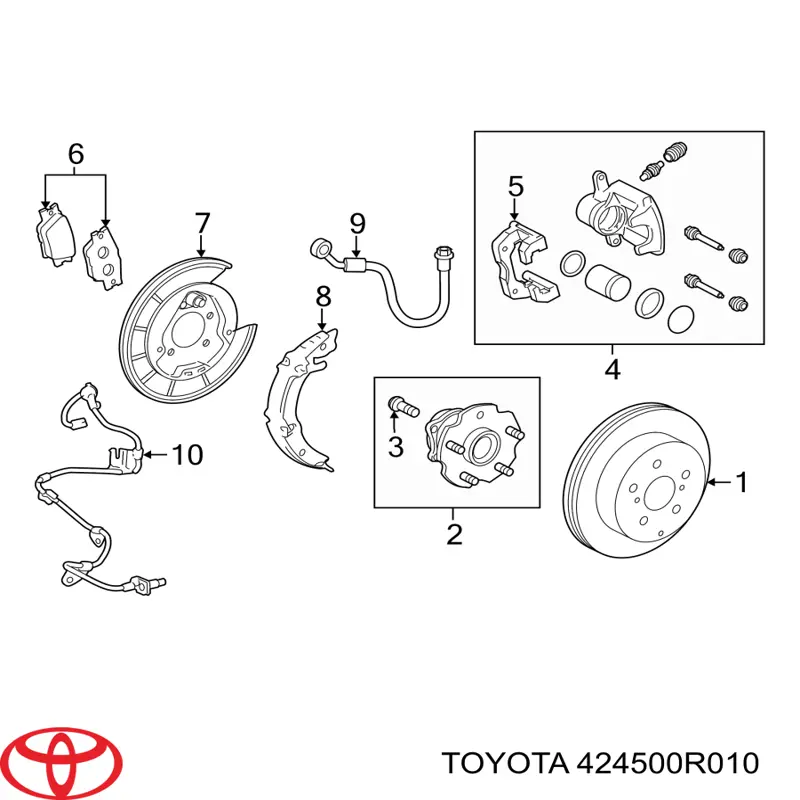 Comprar 424500R010 Toyota Cubo de rueda, Eje trasero
