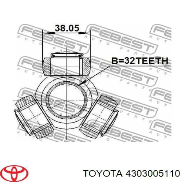 Junta homocinética interior delantera derecha para Toyota Avensis (T22)