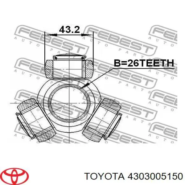 4303005150 Toyota junta homocinética interior delantera derecha