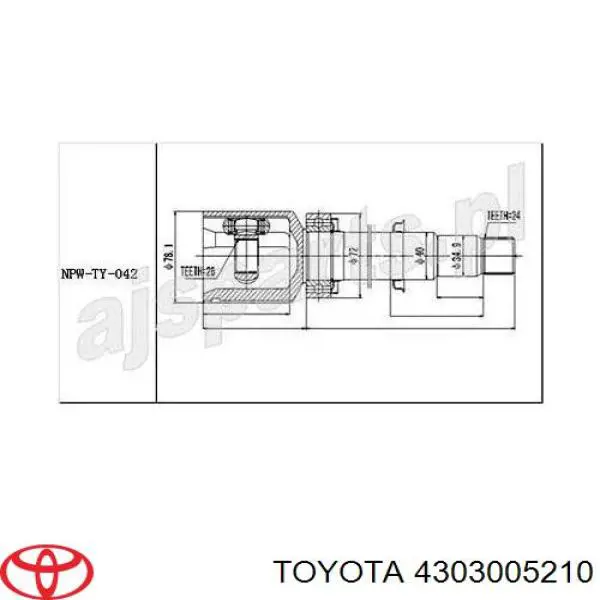 NPW-TY-042 NTY junta homocinética interior delantera