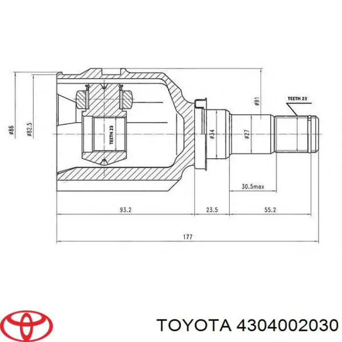 Junta homocinética interna delantera Toyota 4304002030 precio, desde 41,23 EUR
