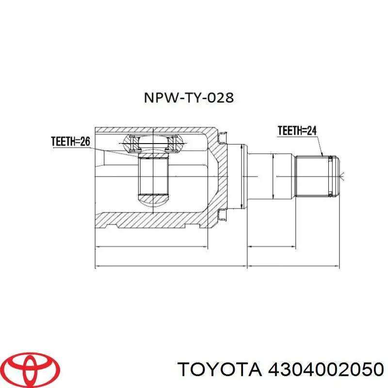 4304002050 Toyota junta homocinética interior delantera izquierda