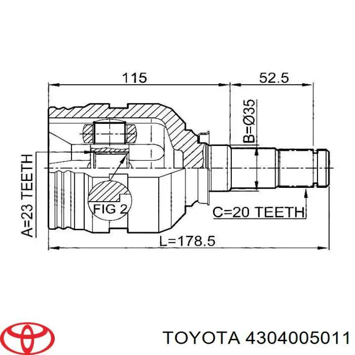 Junta homocinética interna delantera izquierda Toyota 4304032040 precio, desde 52,35 EUR