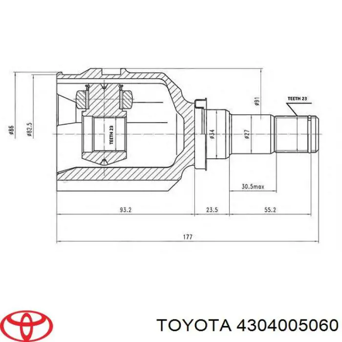 Comprar 4304005060 Toyota Junta homocinética interna delantera