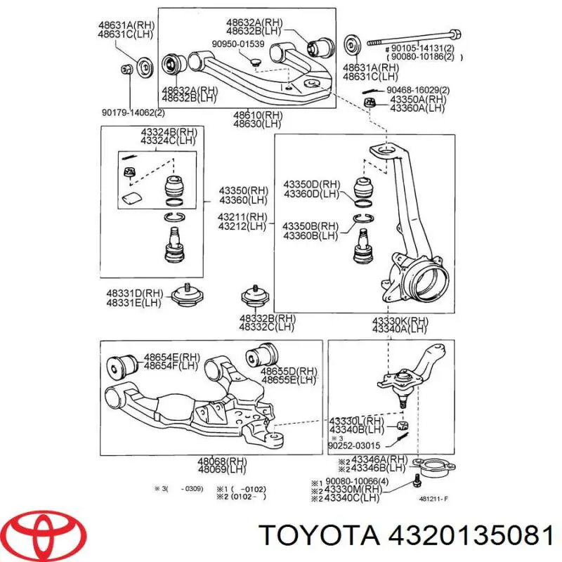 Muñón del eje, soporte de rueda, delantero derecho para Toyota Sequoia 