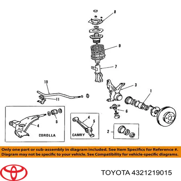 Mangueta delantera izquierda Toyota 4321219015 precio, desde 89,23 EUR