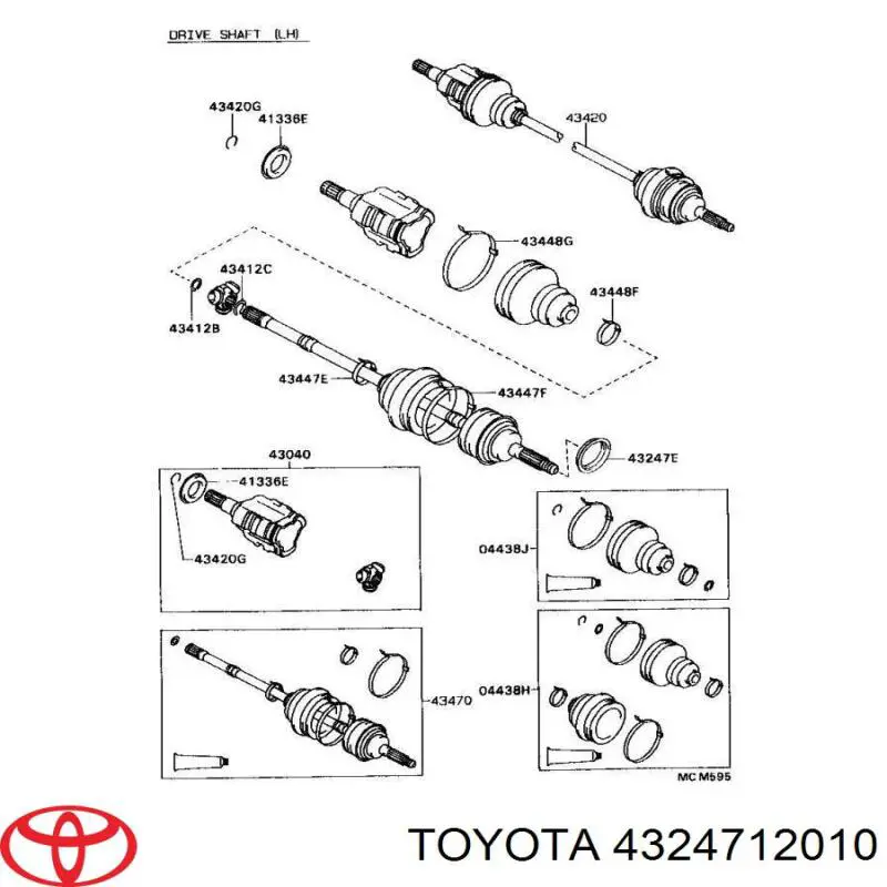 4324712010 Toyota anillo de rodadura, cubo de rueda