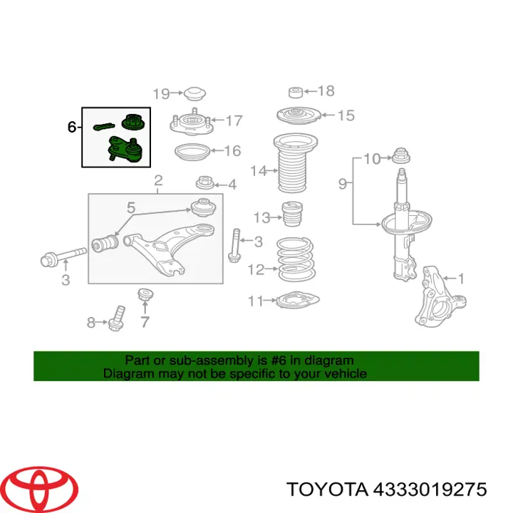 Rótula inferior de suspensión Toyota 4333019275 precio, desde 26,38 EUR