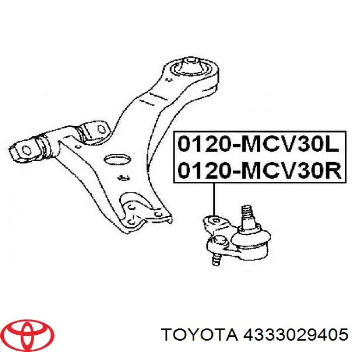 Rótula de suspensión inferior derecha Toyota 4333029405 precio, desde 24,85 EUR