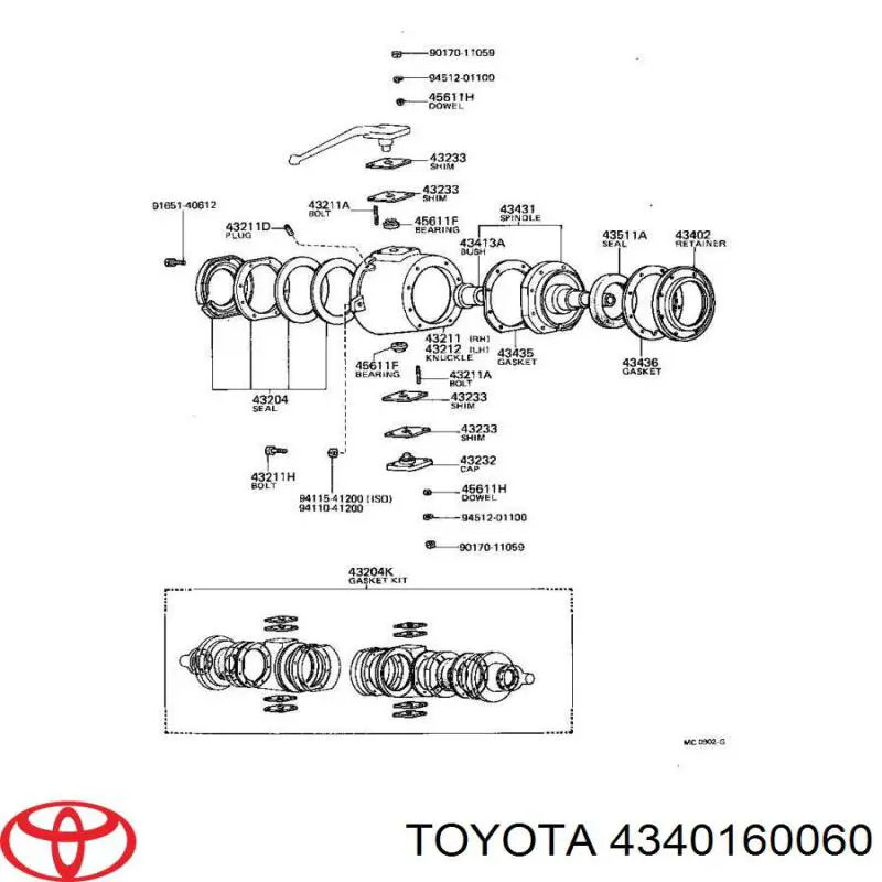 Comprar 4340160060 Toyota Mangueta delantera
