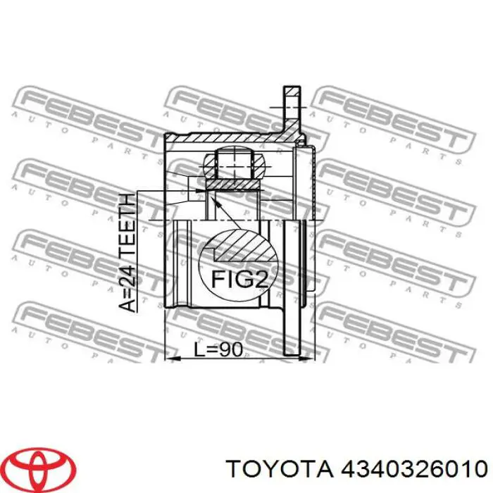 Juego de articulación, árbol de transmisión, interior delantera para Toyota Hiace (H1, H2)