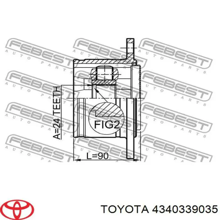 4340339035 Toyota junta homocinética interior delantera