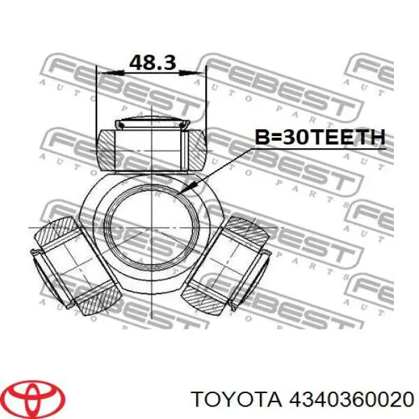 4340360020 Toyota junta homocinética interior delantera