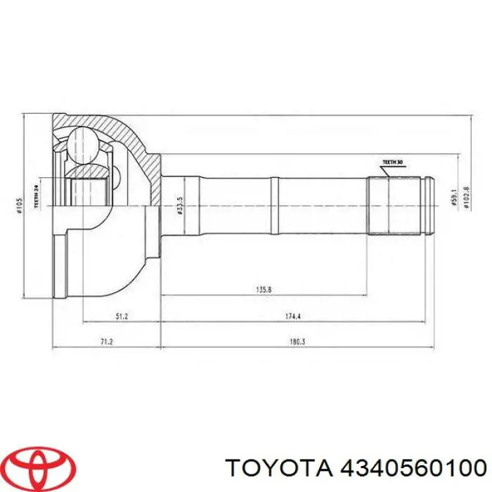 Comprar 4340560100 Toyota Junta homocinetica