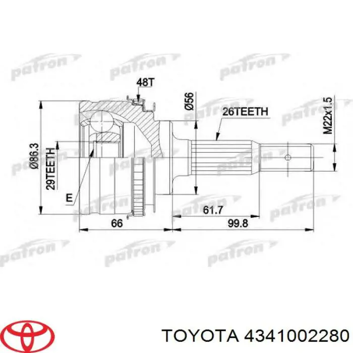 Árbol de transmisión delantero derecho para Toyota Matrix 