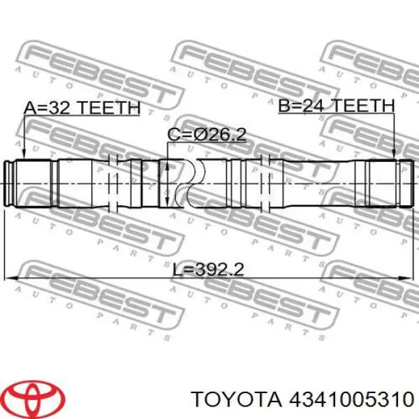 XX4341005310 Market (OEM) árbol de transmisión delantero derecho