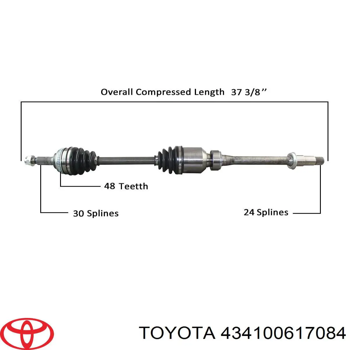 434100617084 Toyota árbol de transmisión delantero derecho