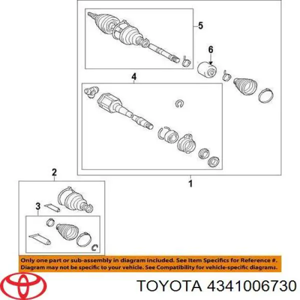 IK43410-06732 Market (OEM) árbol de transmisión delantero derecho