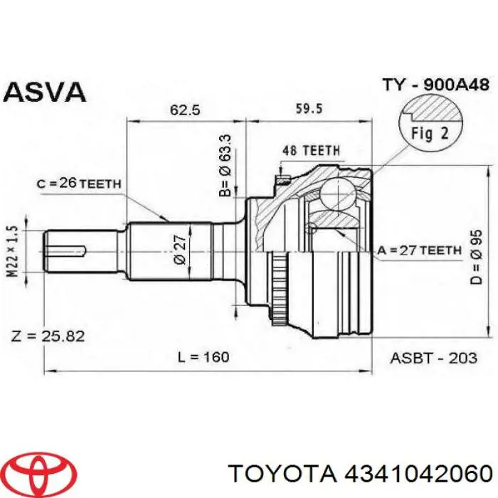 Comprar 4341042060 Toyota Semieje delantero derecho