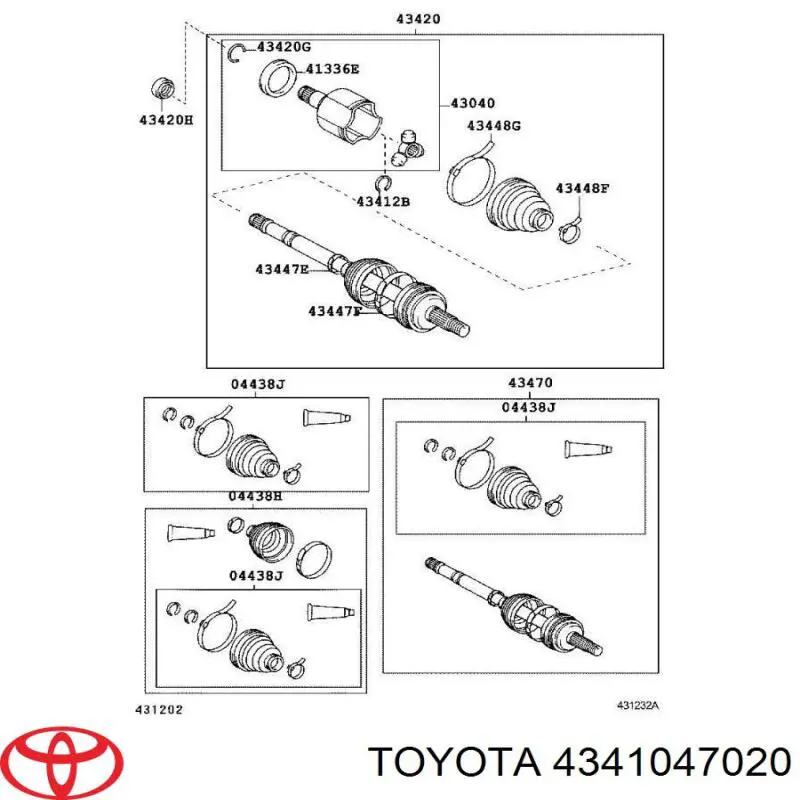 Comprar 4341047020 Toyota Semieje delantero derecho