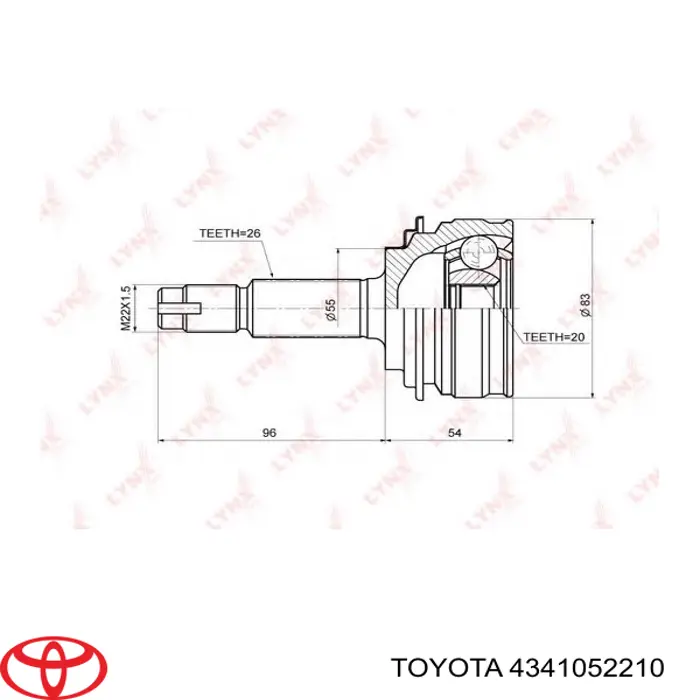 4346059665 Toyota árbol de transmisión delantero derecho