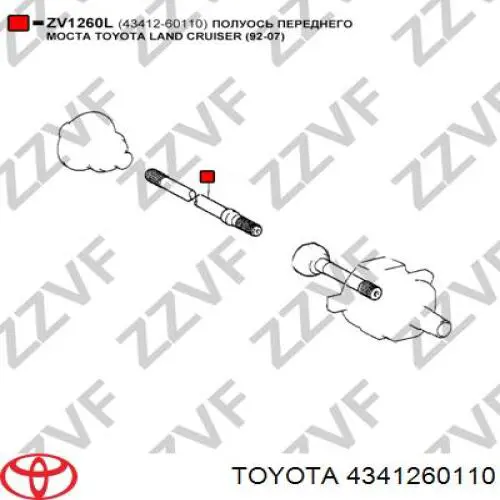 Comprar 4341260110 Toyota Semieje delantero izquierdo