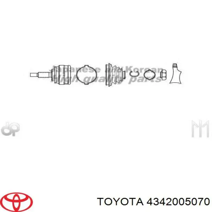 4342005070 Toyota árbol de transmisión delantero izquierdo
