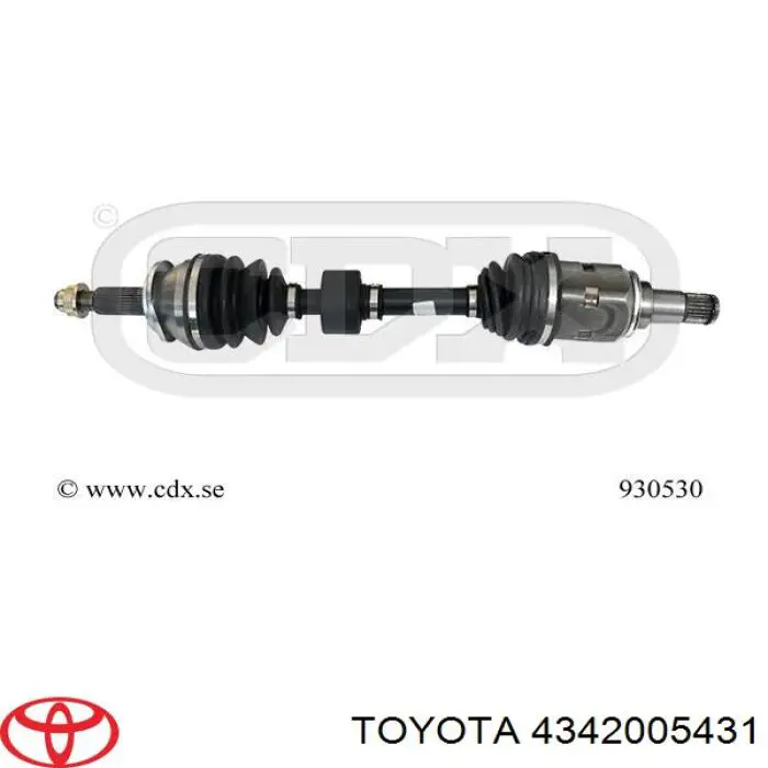 4342005431 Toyota árbol de transmisión delantero izquierdo