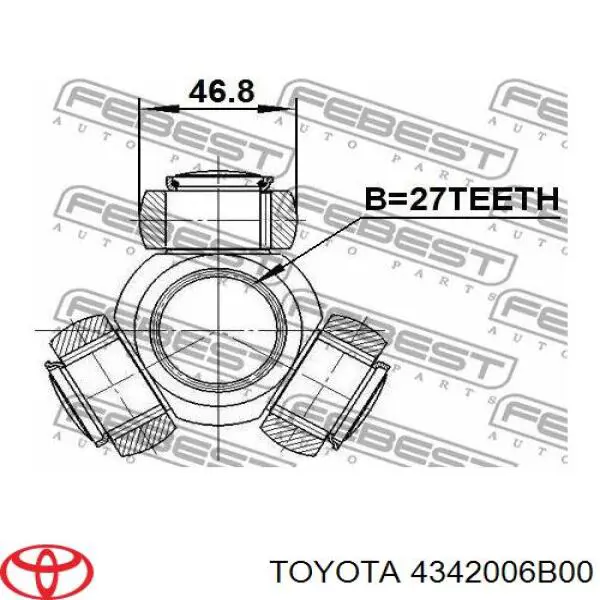 4342006B00 Toyota árbol de transmisión delantero izquierdo