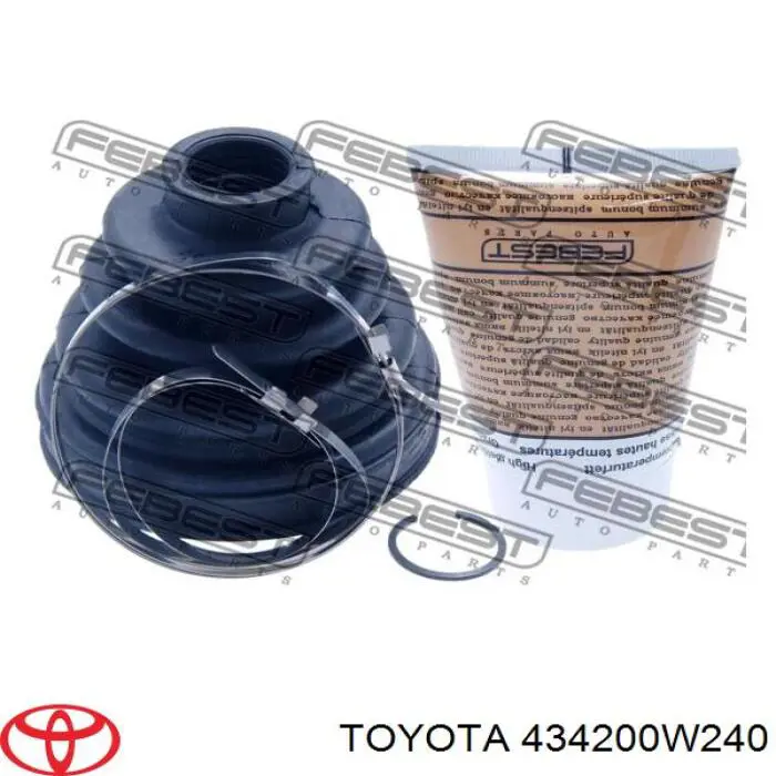 434200W240 Toyota árbol de transmisión delantero izquierdo