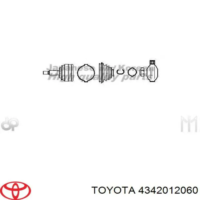 4342012060 Toyota árbol de transmisión delantero izquierdo