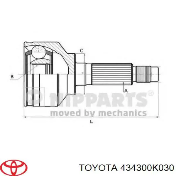 434300K030 Toyota árbol de transmisión delantero