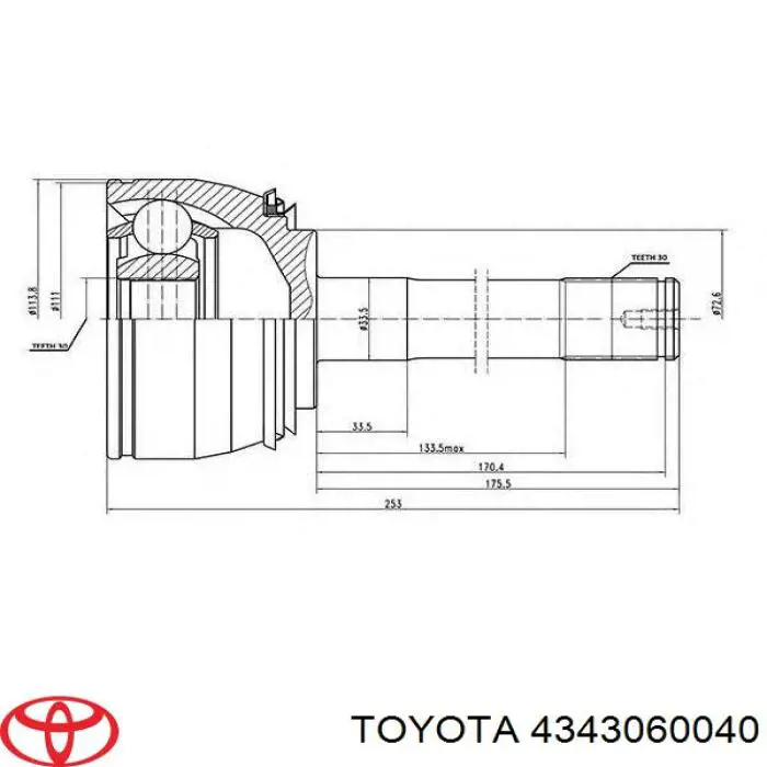 Comprar 4343060040 Toyota Semieje delantero