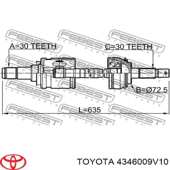 Semieje delantero Toyota 4346009V10 precio, desde 190,54 EUR