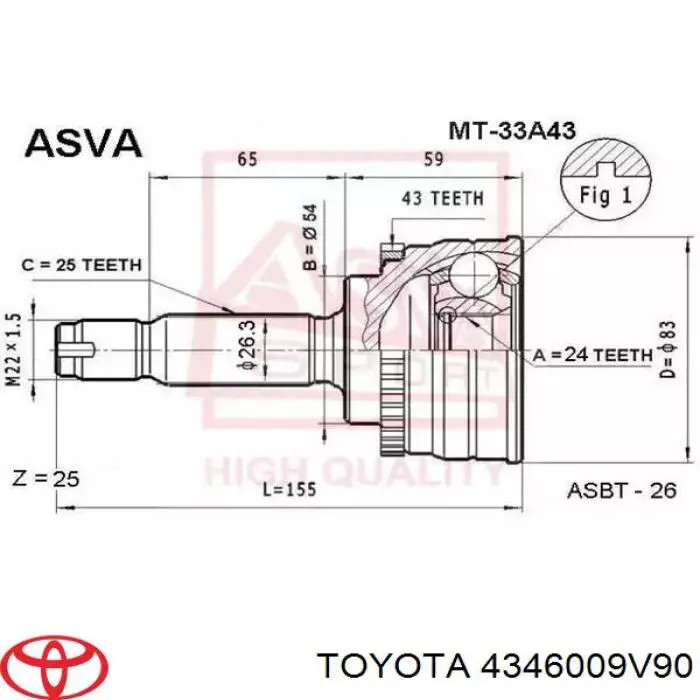 4346009V90 Toyota