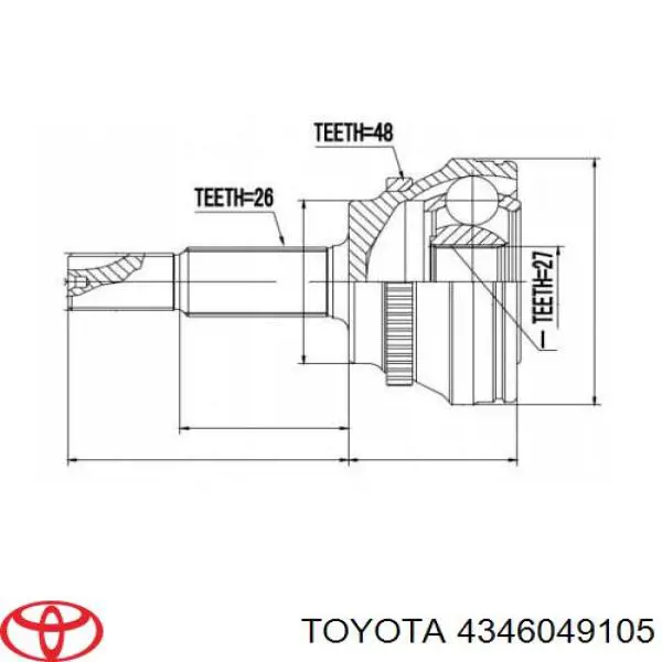 Semieje delantero derecho Toyota 4346049355 precio, desde 448,06 EUR