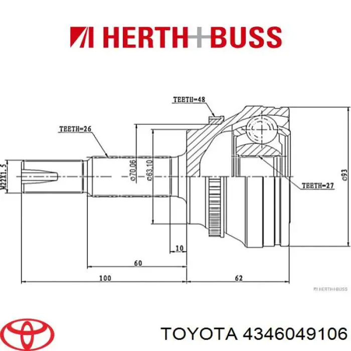 Comprar 4346049106 Toyota Semieje delantero derecho