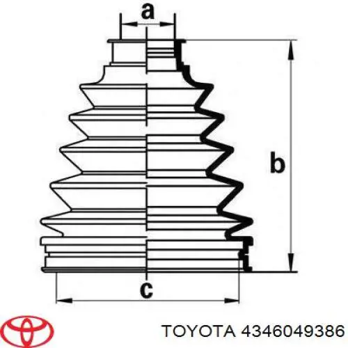 4346049386 Toyota junta homocinética exterior delantera derecha