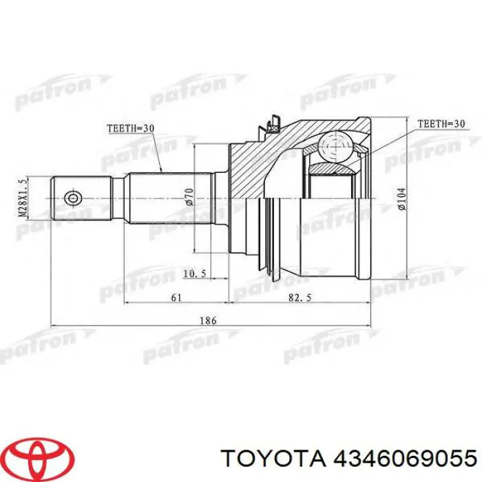 Comprar 4346069105 Toyota Semieje delantero derecho